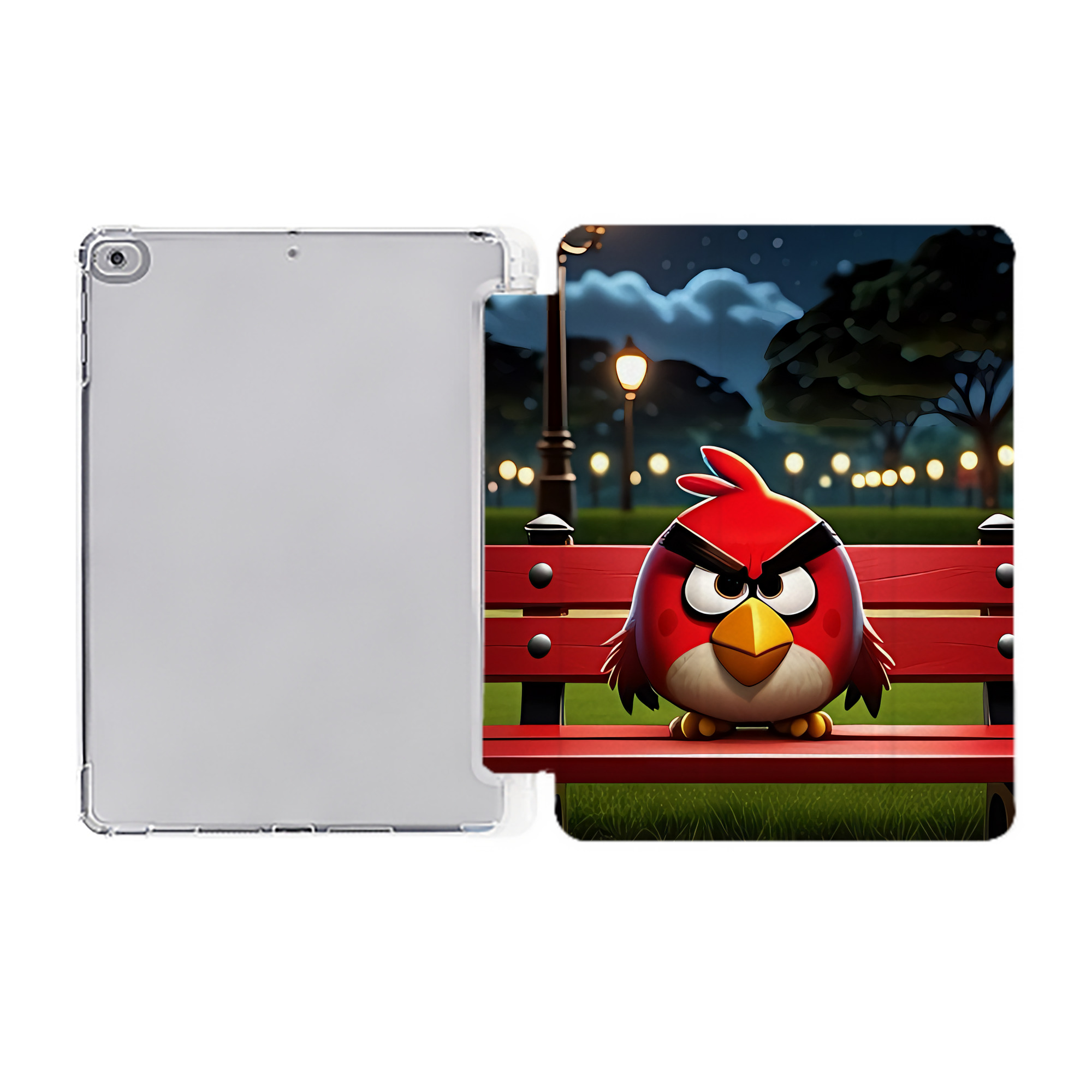 （画像用） Angry Birds アングリーバード IPad ケース ペン収納付き 三つ折りスタンド PUレザー×シリコン 対応機種9.5/10.5/10.9インチ
